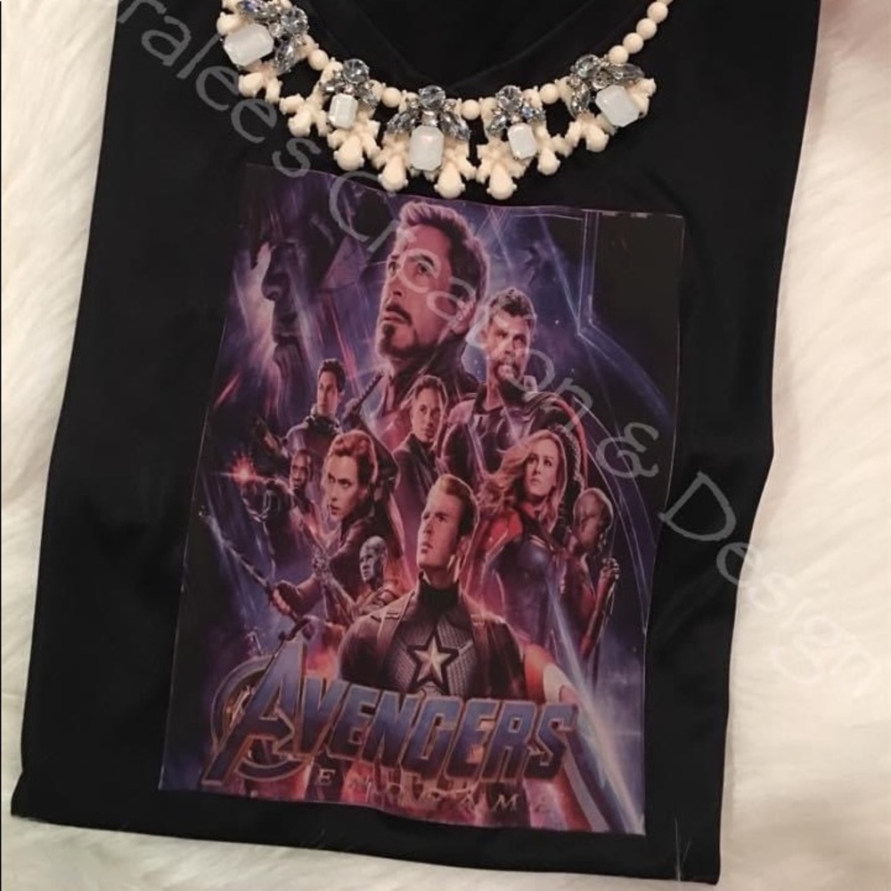 Avengers Black V-Neck Dri-Fit Blouse